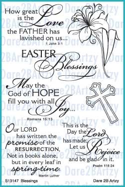 Dare 2B Artzy Clear Stamps 4\"X6\" Sheet Easter Blessings