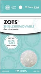 Zots Singles Clear Adhesive Dots-125 Removable