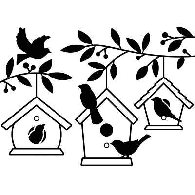 Darice Embossing Essentials Folder - Birdhouses in Tree