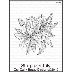 Our Daily Bread Cling Stamps 5"X3.5" Stargazer Lily