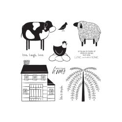 Unity Cling Rubber Stamps 5.5"X7.25" Simply Home