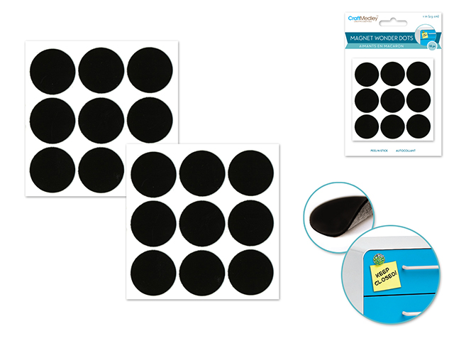 Craft Medley Magnet Wonder Dots 1" Peel-n-Stick x18