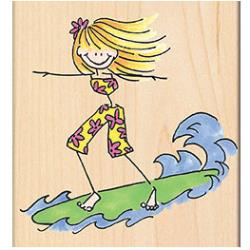 Penny Black Mounted Rubber Stamp 3.5"X3.5" Beach Girl