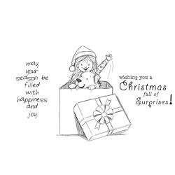 Unity Cling Rubber Stamps 5.5"X7.25" Christmas Surprise