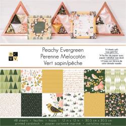 DCWV Single-Sided Cardstock Stack 12\"X12\" 48/Pkg Peachy Evergree