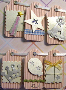 Handmade Tags - Birthday Pink Corrugated