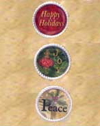 Christmas Traditions - Joy - Metal Rimmed Stickers
