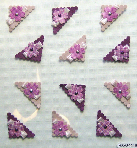 Handmade Embellished Sticker Corners - Pinks B