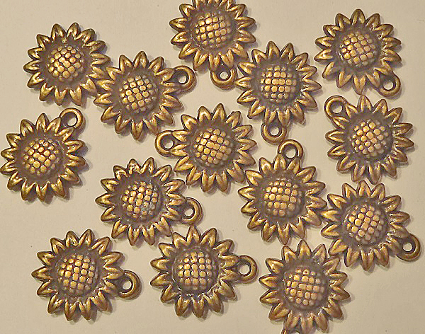Metal Embellishments-Bronze Sunflowers