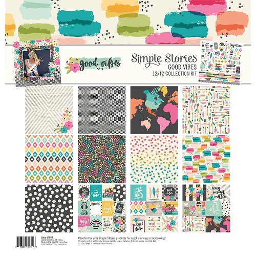 Simple Stories Collection Kit 12"X12" Good Vibes