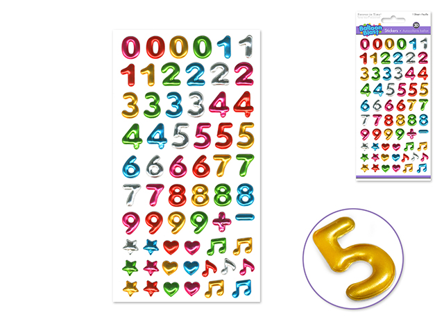 Forever In Time Balloon Blast Stickers - Numbers and Symbols