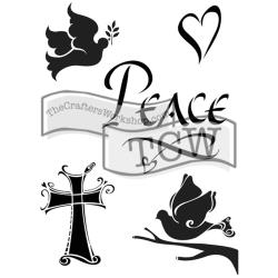 Crafter\'s Workshop Journaling Stencils 6\"X9\" Peace