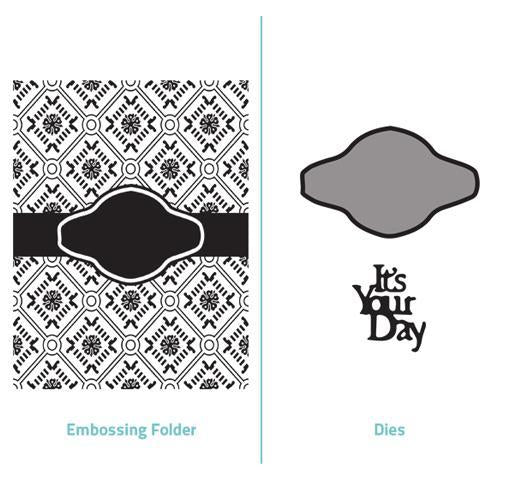 Ultimate Crafts Embossing Folder 2 in 1 set - Its Your Day