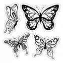 Inkadinkado Rubber Cling Stamp - Butterflies