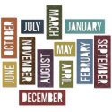 Sizzix Thinlits Dies - Calendar Words: Block Months