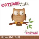 CottageCutz Die 4"X4" - Stylzed Owl
