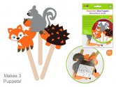 Krafty Kids Kit: DIY Foam Stick Puppets x3 - Woodland Pals