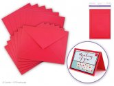 Forever in Time Card & Envelope Sets 6x 4.5"x6" - Red