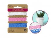 Craft Dcor Ribbons: Cotton Lace Medley 3yds - Baby