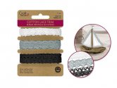 Craft Dcor Ribbons: Cotton Lace Medley 3yds - Classic
