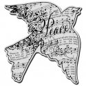 STAMPENDOUS- Cling Rubber 4 3/4"x 4 1/2" Dove Music