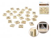 Craft Medley Natural Wood Letter Tiles 26/pk 1.8cmx2cm