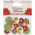 Dovecraft Winter Blooms Wooden Buttons 16/Pkg