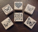 Dovecraft Wooden Stamp Set 1.5" x6 - Butterflies