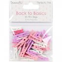 Dovecraft Back To Basics Mini Pegs 35/Pkg Perfectly Pink