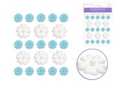 Forever in Time Handmade Paper Flowers 21pc w/Pearls - Sky