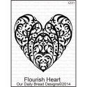 Our Daily Bread Cling Stamps 5"X3.5" Flourish Heart
