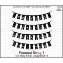 Our Daily Bread Cling Stamps 6"X4.5" Pennant Swag 1