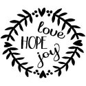 Gourmet Rubber Stamps Cling Stamps 2.75"X4.75" love hope joy