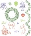 JustRite Stampers Cling Stamp Set - Christmas Trimmings