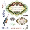 JustRite Stampers Cling Stamp Set - Musical Notes Labels 20