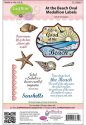 JustRite Stampers Cling Stamp Set - At The Beach Oval Medallion