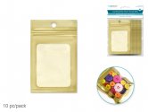 Craft Medley Zip-lock Laminated Poly Pouch 10pc w/Window - Gold