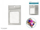 Craft Medley Zip-lock Laminated Poly Pouch 10pc w/Window - Silve