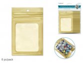 Craft Medley Zip-lock Laminated Poly Pouch 8pc w/Window - Gold