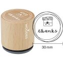 Woodies Mounted Rubber Stamp 1.35" Thanks