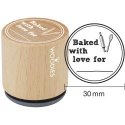 Woodies Mounted Rubber Stamp 1.35" Baked With Love For
