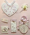 Handmade 3D Embossed Stickers - Wedding Gem Heart and Tags