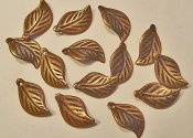 Metal Embellishments-Bronze Leaves Curved