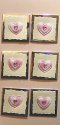Embellishment Stickers - Pink Plaid Hearts on Cream & Silver Squ