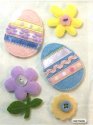 Handmade Art Felt Stickers - Eggs and Flowers