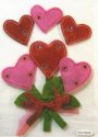 Handmade Art Felt Stickers - Bouquet of Hearts