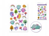 Forever In Time 3D Puffy Stickers Glossy - Owl Frolic