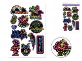 Forever In Time Holographic Neon Stickers - Flamingo