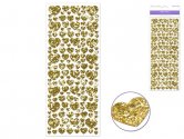 Forever In Time Glitter Stickers Shapes - Gold Hearts