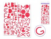 Forever In Time Puffy Font Stickers 2/pkg - Cherry Red